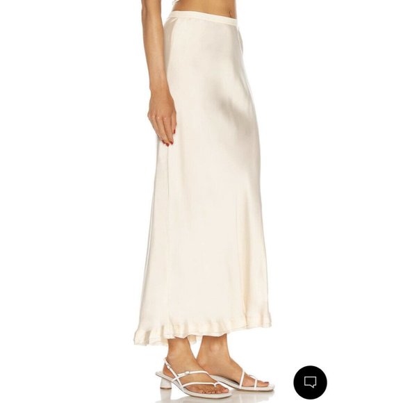 JONATHAN SIMKHAI STANDARD Karter Skirt Sandstone Cream Long S NWT $265 - Picture 3 of 10